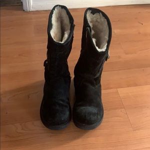 UGG Black Zip-Up Tall Boots